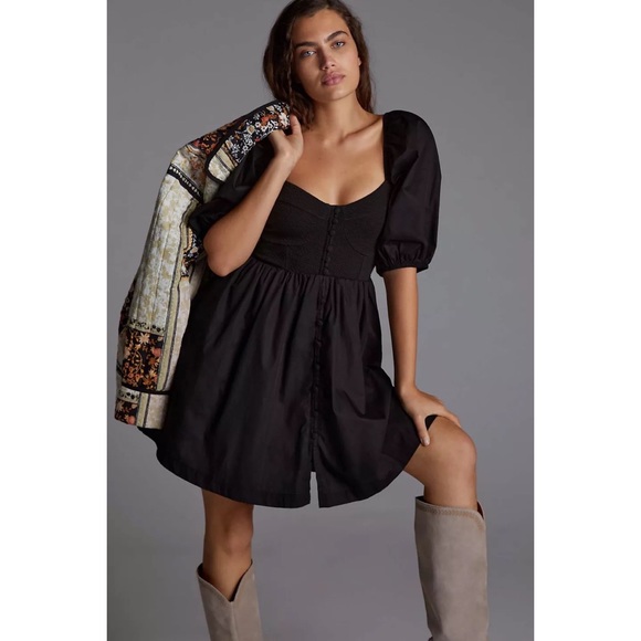 Anthropologie Maeve Black Mini Dress - Picture 1 of 3